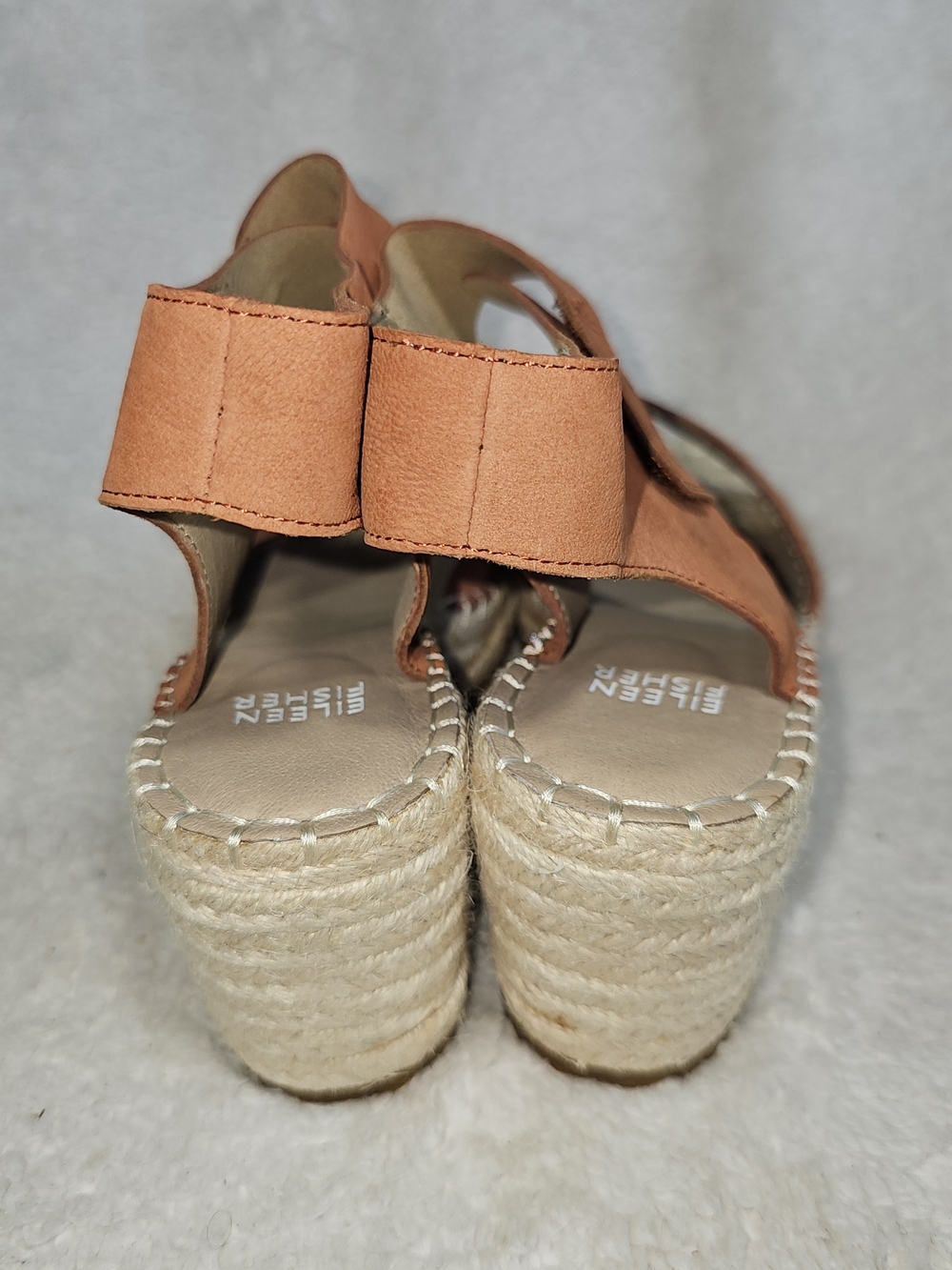 Eileen Fisher Weslia Espadrille Wedge Sandal Cider Leather Size 6.5 Coastal. - Picture 4 of 12